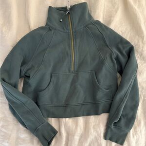 Lululemon Cropped Scuba - Teal with Gold Hardware XS/S